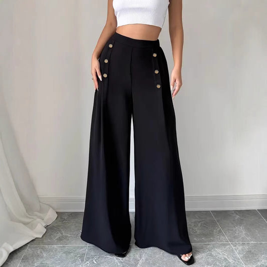 Casual, Versatile, Sophisticated, Work-appropriate Long Pants With A Flowing Drape