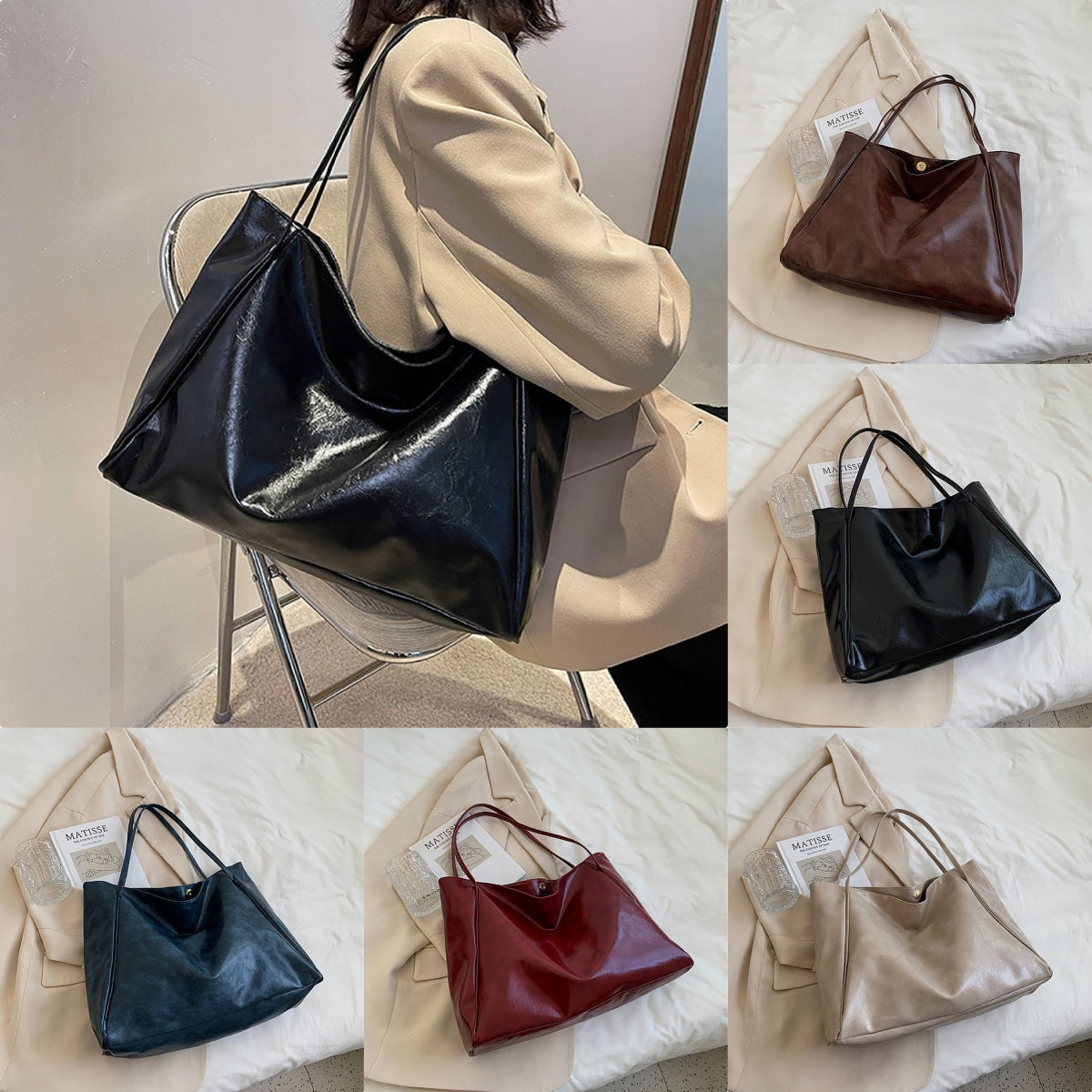 Vintage Leather Tote Bag