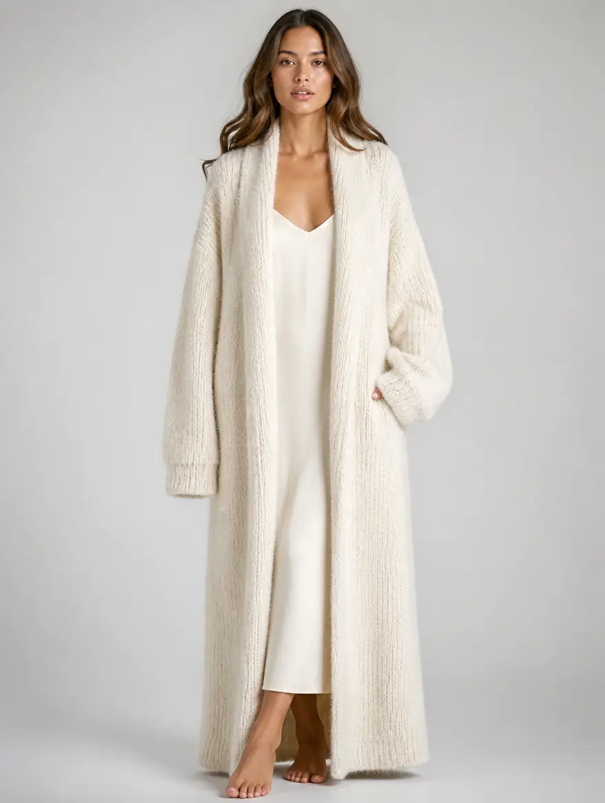 Aethel Fluffy Maxi Cardigan
